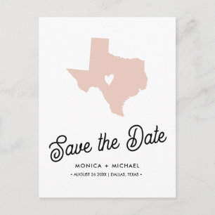TEXAS Staat Hochzeit in Urlaubsort JEDE FARBE Ankündigungspostkarte