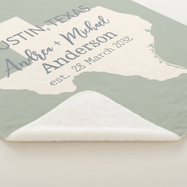 Texas Staat Karte Coupé Name und Datum Hochzeit Sherpadecke