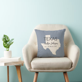 Texas Staat Karte Individuelle Name und Datum Kissen