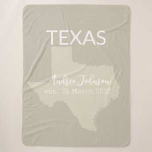 Texas Staat Karte Individuelle Name und Datum Sherpadecke