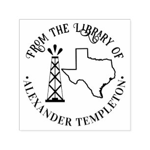 Texas Staat Karte Kontur Öl Brunnen Buchname Permastempel