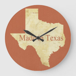 Texas Staat Karte Rot und Creme Wall Uhr