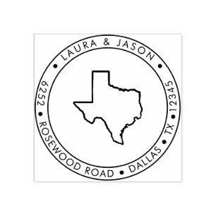 Texas Staat Karte Rücksendeadresse Holz Gummistempel