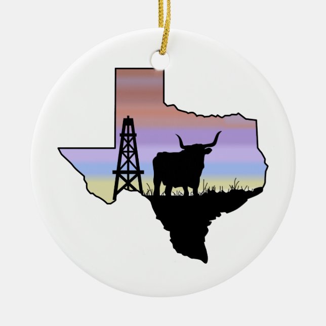 Texas Staat Keramik Ornament (Vorne)