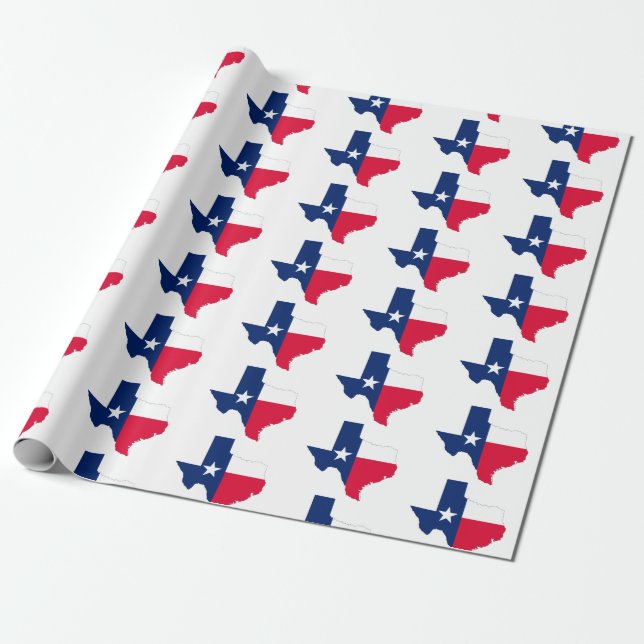 Texas Staat Kontur und Flag Farben, Wrapping Papes Geschenkpapier (Ungerollt)