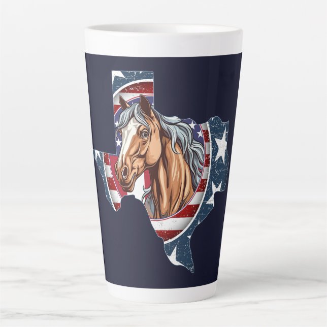 Texas Staat Kontur USA Pferd Milchtasse (Vorderseite)