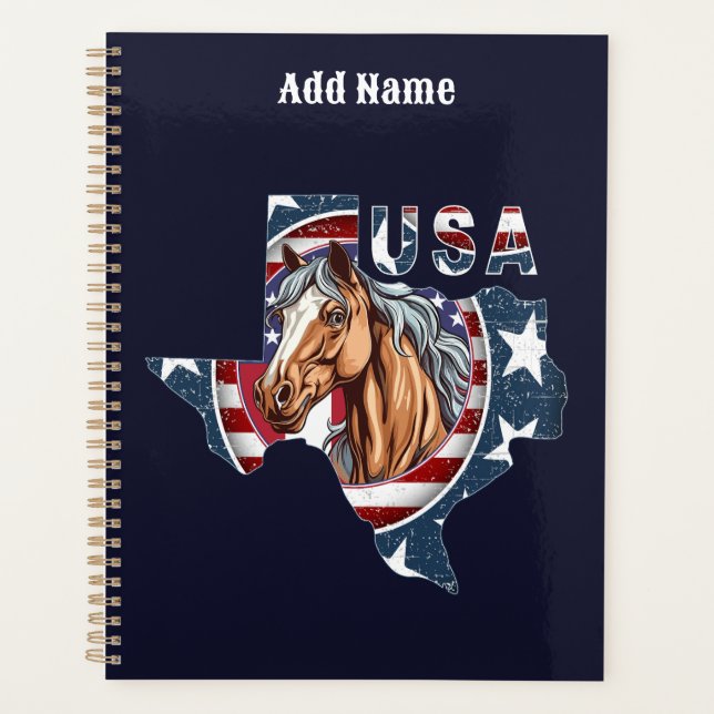 Texas Staat Kontur USA Pferd Planer (Vorderseite)
