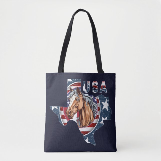 Texas Staat Kontur USA Pferd Tasche (Vorderseite)