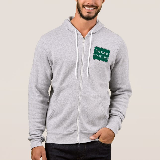 Texas Staat Line Road-Zeichen Hoodie (Vorderseite)