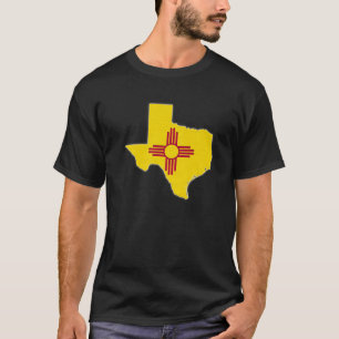 TEXAS STAAT MAP NEUE MEXIKO NM Flag Roots Men Wome T-Shirt