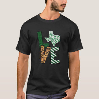 Texas Staat Map St Saint Patrick's Day Green Shamr T-Shirt
