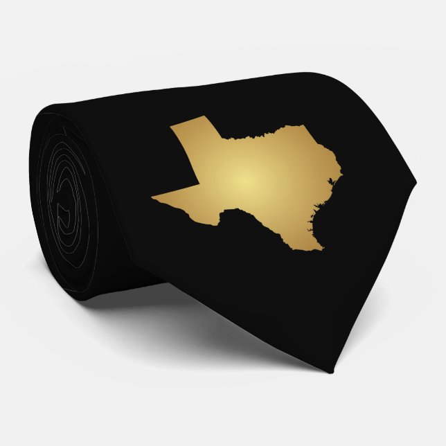 Texas Staat Metallic Gold Krawatte (Gerollt)