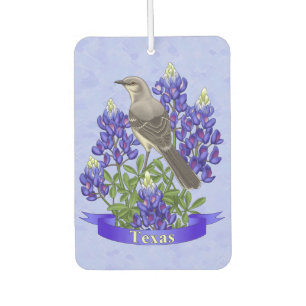 Texas Staat Mockingbird & Bluebonnet Blume Autolufterfrischer