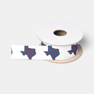 Texas Staat Name Word Art Blue Satinband