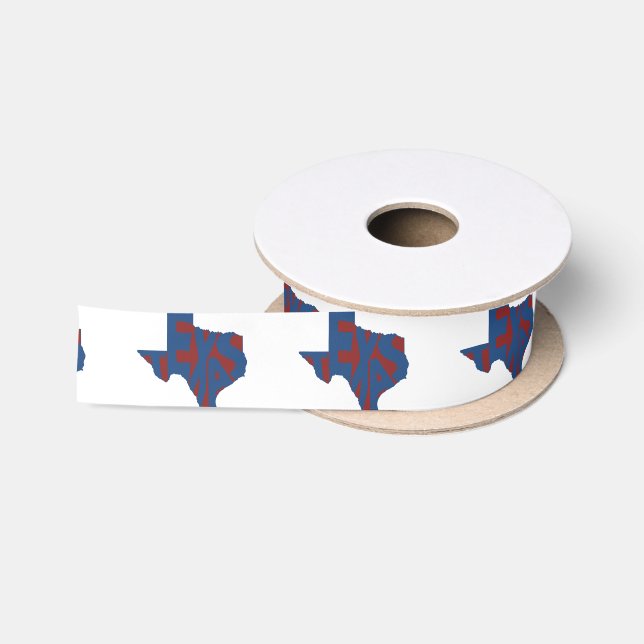 Texas Staat Name Word Art Blue Satinband (Spule)