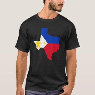 Texas Staat Philippinen Flaggen-Shirt Filipino Her T-Shirt