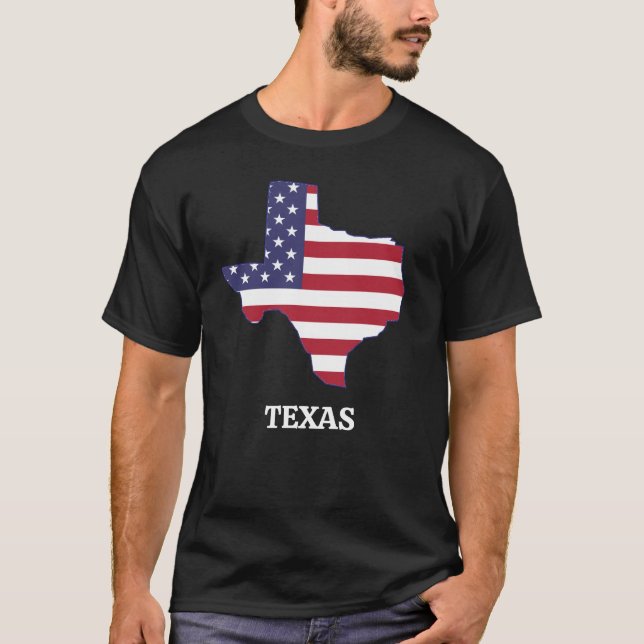 TEXAS Staat Red White Blue USA Flag T-Shirt (Vorderseite)