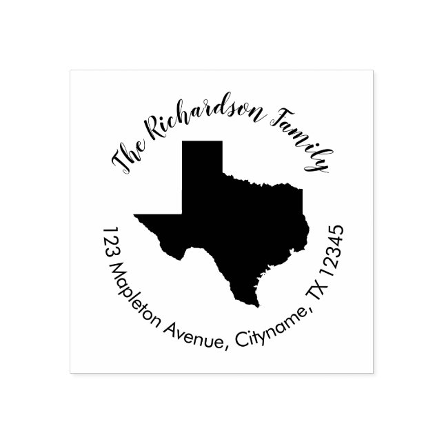 Texas Staat Rücksendeadresse Gummi Briefmarke Gummistempel (Prägung)