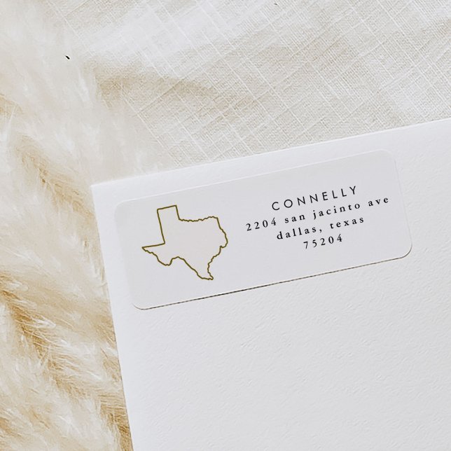 Texas Staat Rücksendeadressen-Aufkleber (Texas state illustration return address labels.)