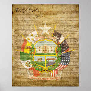 Texas Staat Siegel Reverse Poster