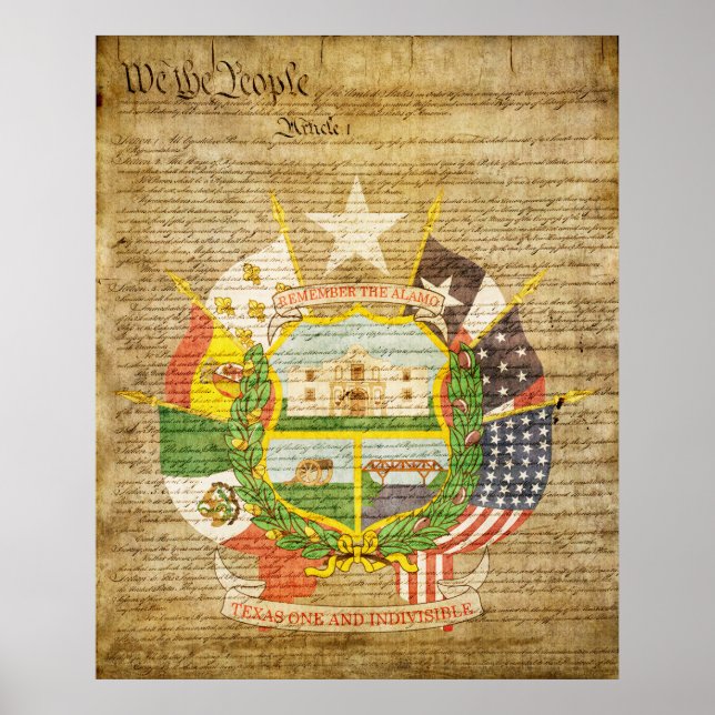 Texas Staat Siegel Reverse Poster (Vorne)