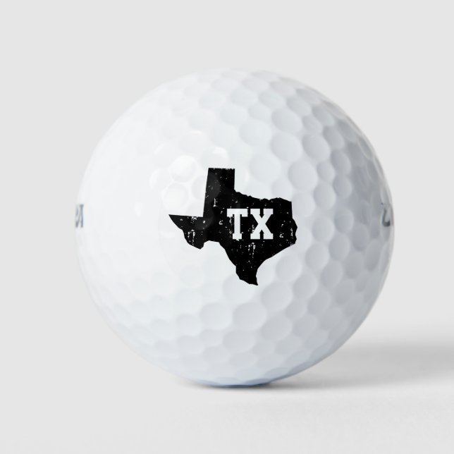 Texas Staat Silhouette kundenspezifische Monogramm Golfball (Vorderseite)