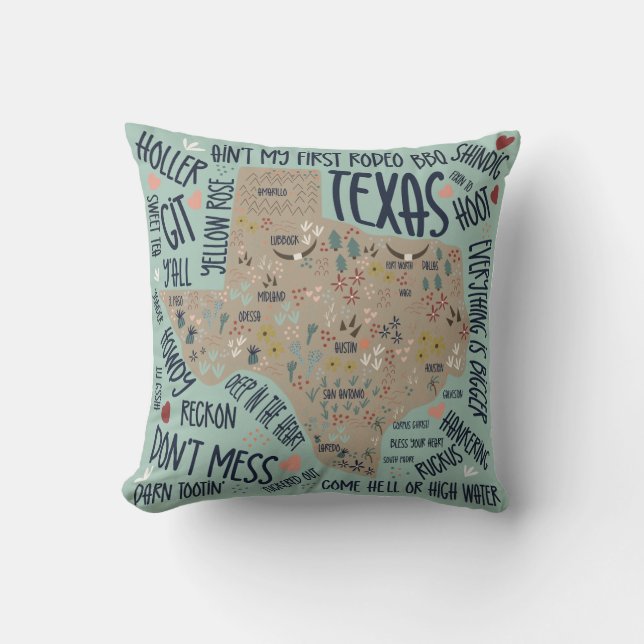 Texas Staat Themed Kissen (Vorderseite)