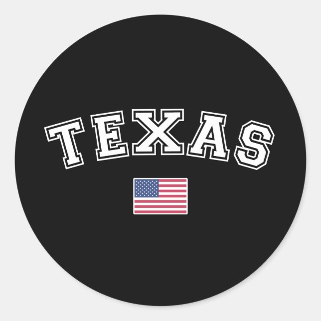 Texas Staat USA Flag Runder Aufkleber (Vorderseite)