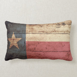 Texas-Staats-Flagge auf altem hölzernem Korn Lendenkissen