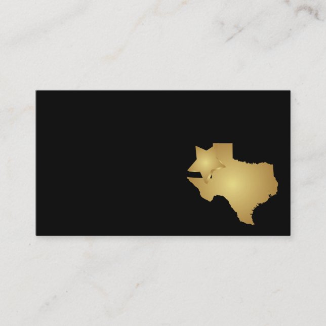 Texas-Staats-Geschäfts-Karten-metallisches Gold Visitenkarte (Vorderseite)