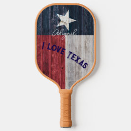 Texas Staatsflagge rustikalen Stil personalisieren Pickleball Schläger