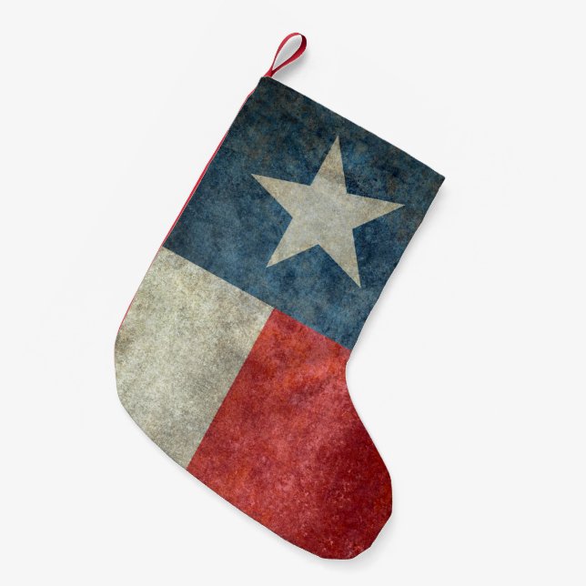 Texas-Staatsflagge Vintager retro Kleiner Weihnachtsstrumpf (Vorderansicht (hängend))