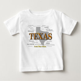Texas-Staatsstolz-Karten-Silhouette Baby T-shirt