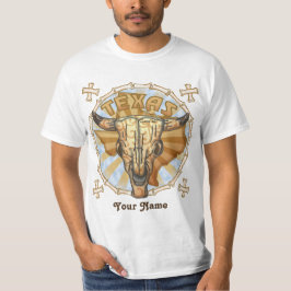 Texas Stamm Kuh Skull T - Shirt