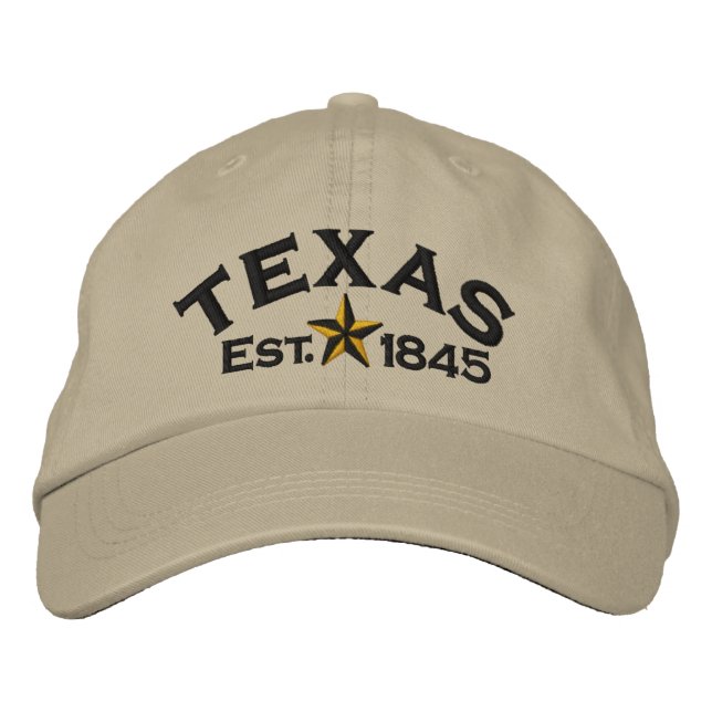 Texas Star Bestickte Baseballkappe (Vorderseite)