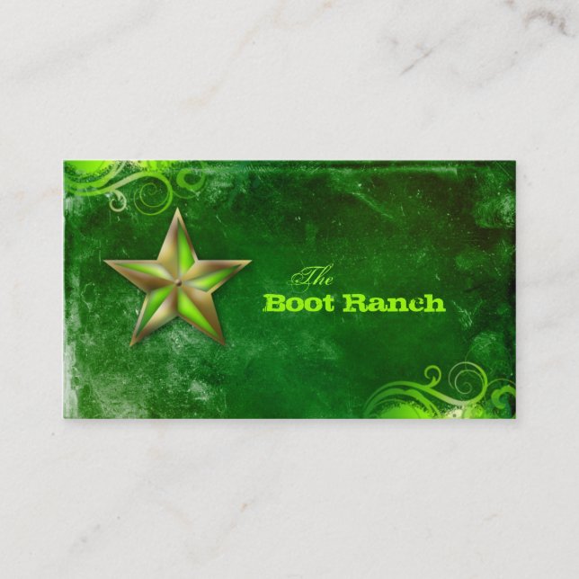Texas Star Business Card Florescent Green Gold Visitenkarte (Vorderseite)
