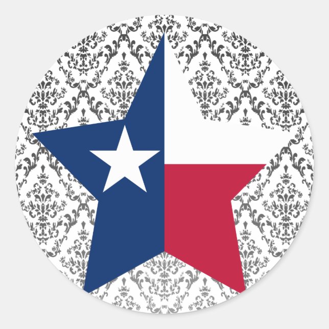 Texas Star Runder Aufkleber (Vorderseite)