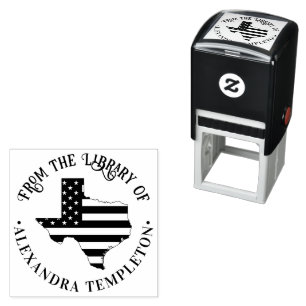 Texas Stars Stripes Staatsbibliothek Buchname Permastempel