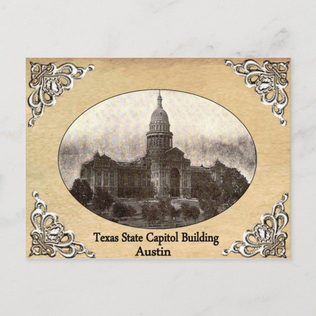 Texas State Capitol Construire une ancienne carte  (Devant)