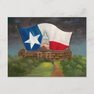 Texas State Capitol sur la carte postale de nuit