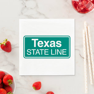 Texas State Line Classic Grünes Straßenschild Serviette