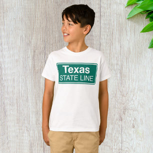 Texas State Line Classic Grünes Straßenschild T-Shirt