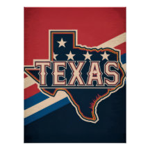 Texas State Retro Flag Design