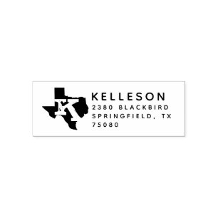 Texas-Stempel  Briefmarke der Rücksendeadresse Permastempel