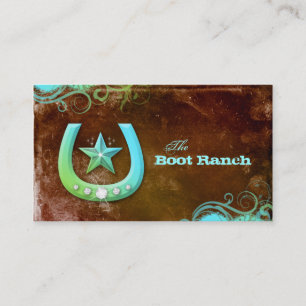 Texas-Stern-HufeisenVisitenkarte-Brown-Blau Visitenkarte
