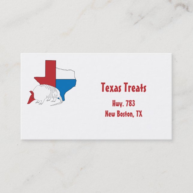 Texas-Stolz-Gürteltier Visitenkarte (Vorderseite)