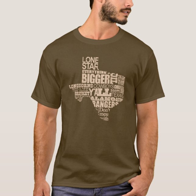 Texas stolz - Texas-Form (helle Grafik) T-Shirt (Vorderseite)