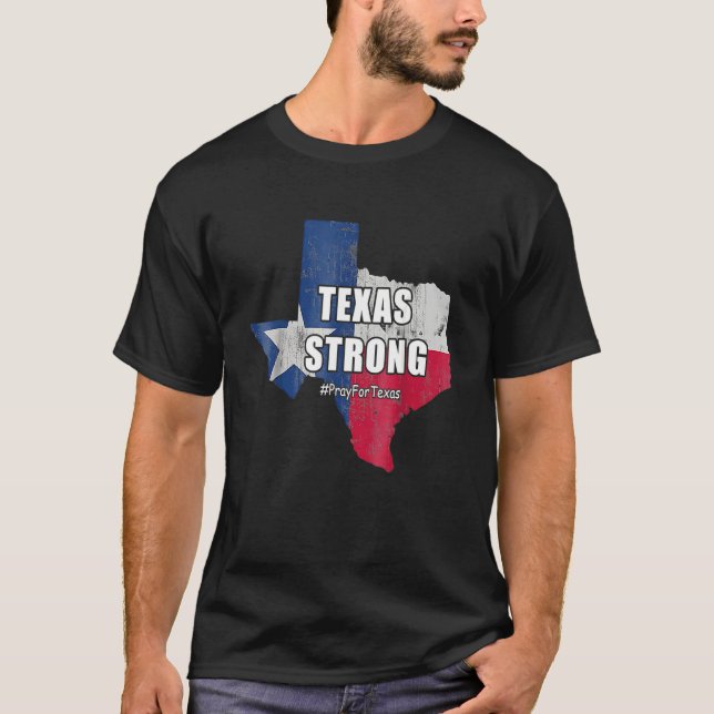 Texas Strong Gebet für Texas Flag Karte Texas Stro T-Shirt (Vorderseite)
