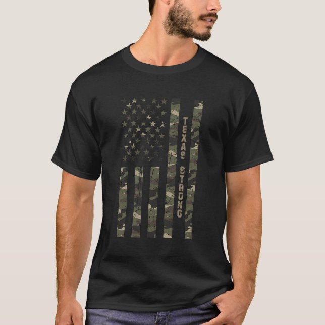 Texas Strong United Staaten erschüttert Camouflage T-Shirt (Vorderseite)