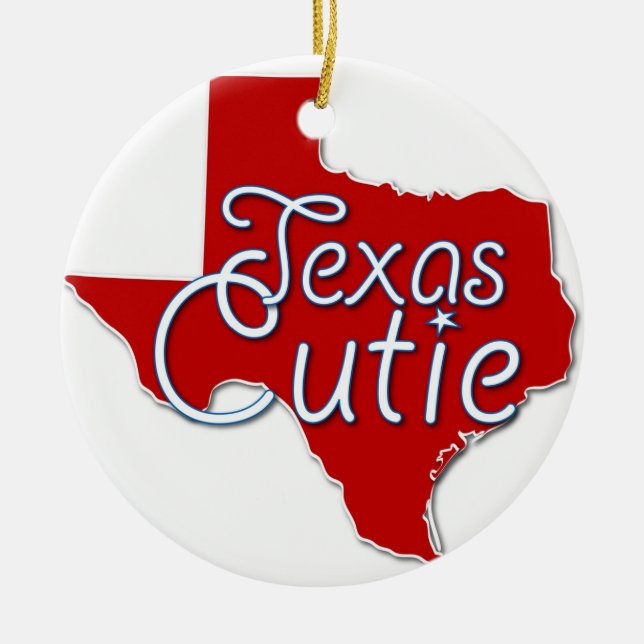 Texas-Süsse-Weihnachtsbaum-Verzierung Keramik Ornament (Vorne)